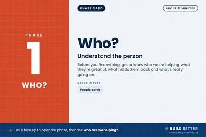 Phase 1 card: Who? Understand the person.