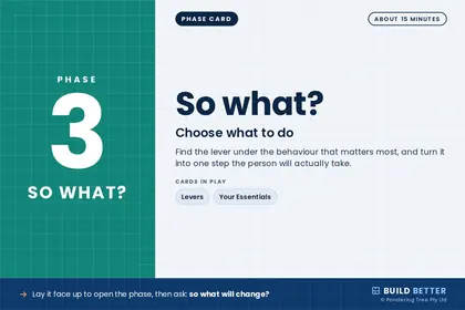 Phase 3 card: So what? Choose what to do.